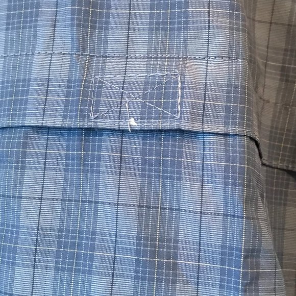 GH Bass Earth Blue Plaid Short Sleeve Two Pocket Men's Shirt Large - Picture 5 of 16